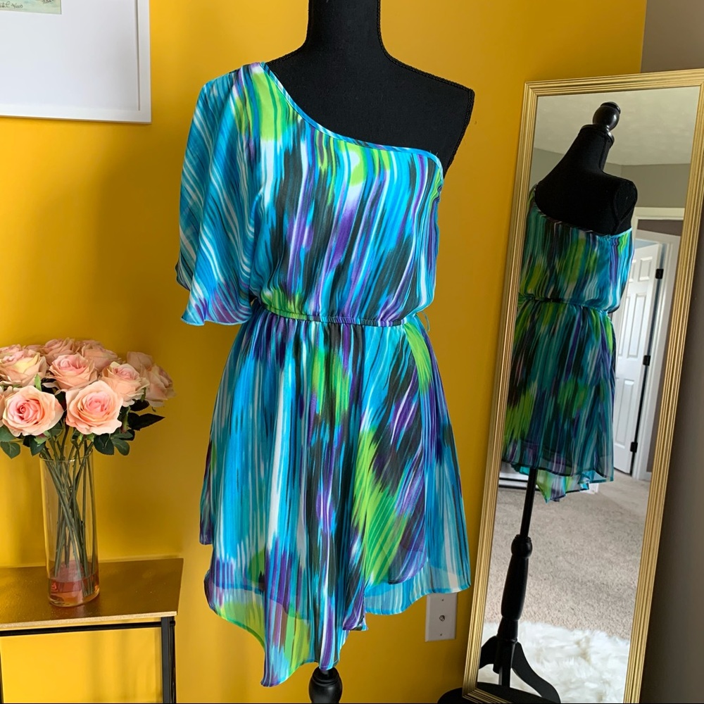 Like New Sequin Hearts Asymmetrical Dress Small